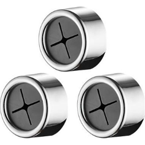 Juego de 3 ganchos para toallas, acero inoxidable/ABS/PVC, adhesivos, color plata (1/5)