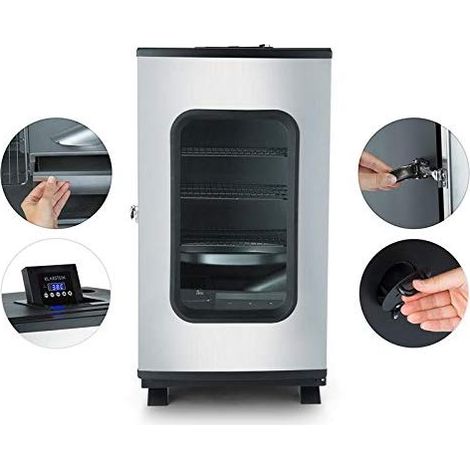 Fumoir électrique en acier inoxydable 650W – 4 grilles chromées – Thermostat intégré – Dimensions 81x52x43 cm – Biomasa On (1/3)