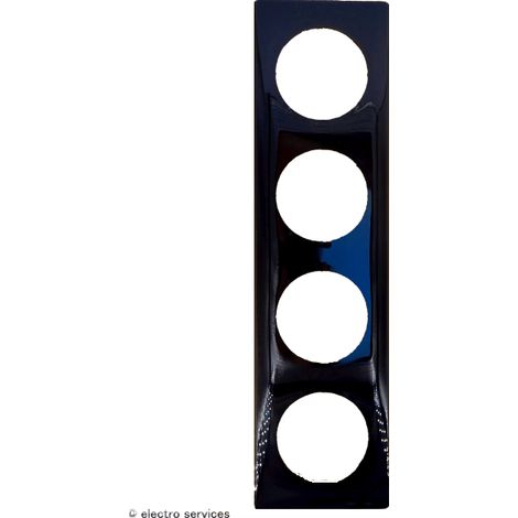 Legrand – Plaque Céliane laqué 4 postes – Finition noir – Montage horizontal ou vertical – Compatible avec support Batibox - LEG066684 (1/4)
