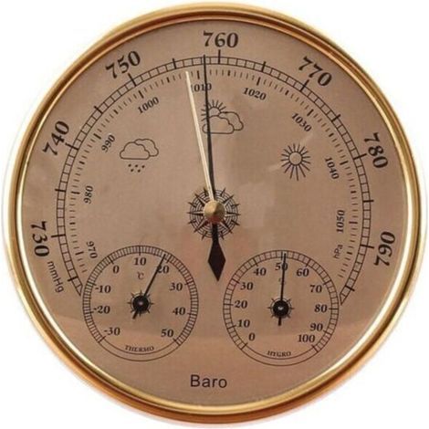 Baromètre , Station Météo avec Baromètre Et Thermomètre Hygromètre, Station Météo Analogique Murale 3 en 1, pour L'intérieur Et L'extérieur (1/5)