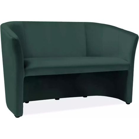 Canapé cabriolet TISSO velours vert 2 places