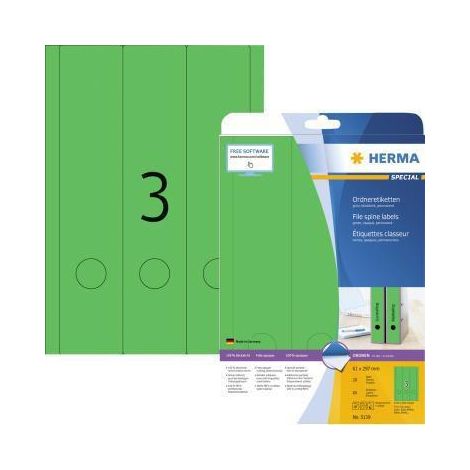 HERMA Ordneretikett 5139 61x297mm grün 60 St.Pack.