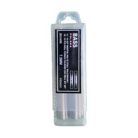 Broca de acero laminado HSS 4241, 7,5 mm, paquete de 10 (1/2)