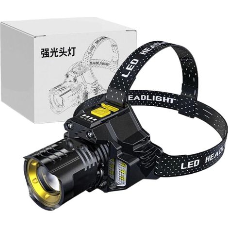 Wiederaufladbare LED-Stirnlampe mit Bewegungssensor – wasserdicht nach IPX4, 1000 lm, zum Wandern, Angeln und Laufen im Freien