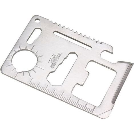 Outil multifonction en acier inoxydable - Couteau pliant format carte de crédit pour le camping et la survie (1/5)