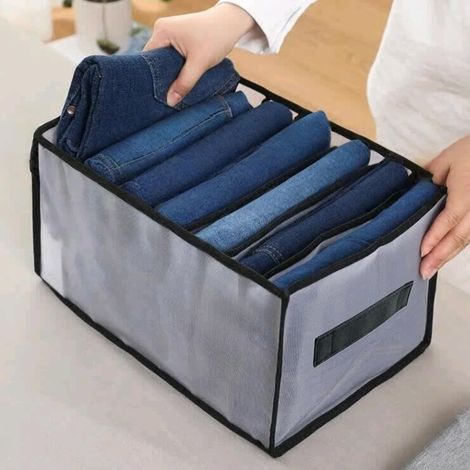 1 organiseur de tiroir à 9 compartiments avec poignée pour sous-vêtements, placard, boîte de rangement pour soutien-gorge, chaussettes, t-shirts, noir (1/5)