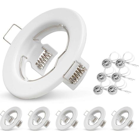 Lot de 6 luminaires encastrés LED blancs à cadre pour plafond (1/5)