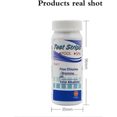 Bandelette De Test - Ph Chlore Alcalinite - Pour Piscine Spa Aquarium Eau Potable - 50 Unites (1/4)