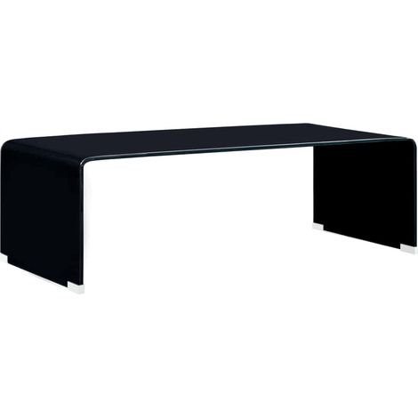 vidaXL Mesa de centro de vidrio templado negro 98x45x31 cm (1/5)