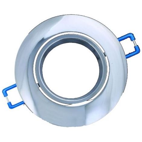 PORTAFARETTO FARETTO PER GU10 AD INCASSO GU10 ARGENTOFORO 90mm ORIENTABILE 220V