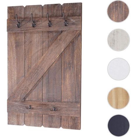 Porte tasses HWC-D13, étagère suspendue pour tasses, tableau mural, 6 crochets 91x60cm - gris foncé (1/5)