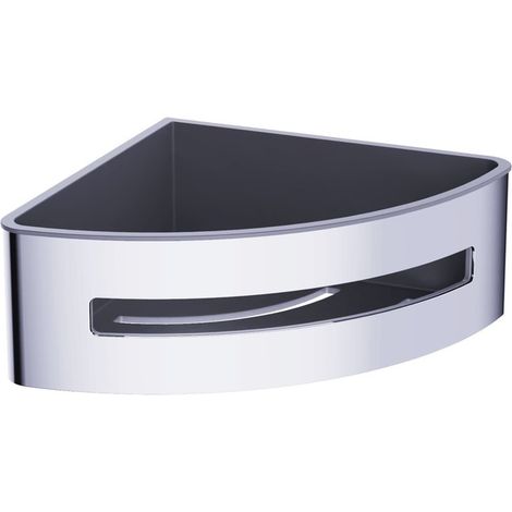 Swiss Aqua Technologies Eck-Duschkorb aus Edelstahl 16,5cm, Chrom und Schwarz (SATDPOLROHCHC)
