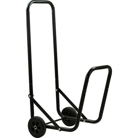 TERRE JARDIN - Carro de troncos de madera y metal con ruedas