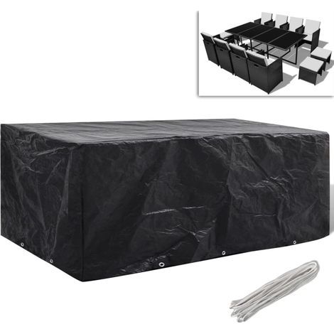 Gartenmöbelabdeckung 229 x 113 x 73 cm – 10 Aluminiumösen – UV- und wasserbeständig – Passend für 8-Personen-Rattanmöbel (1/5)