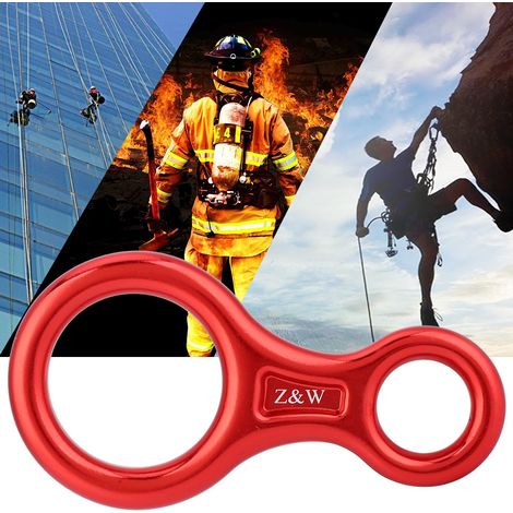 Outdoor-Kletterausrüstung 35KN Achtring-Speed-Drop-Device-Kletterkarabiner (rot) (1/5)