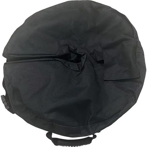 Sollbry Bolsa de peso para sombrilla de patio, redonda, de 46 cm, resistente a la intemperie, con base de arena desmontable, compatible con voladizos, paragüeros o mástiles de bandera. (1/4)