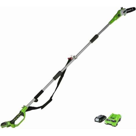 Unité de scie à perche Greenworks G24PS20K2 24 V 1x2 0 Ah accu.