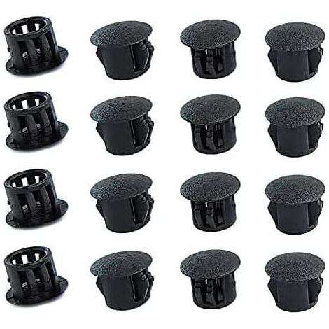 20 Pièces 12mm Bouchons en Plastique Rond, Cache Trou Meuble, Cache Trou Plastique, Noir, Bouchon de Trou de Percage pour Verrouillage Trou Meubles (1/4)