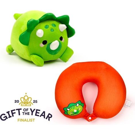 Oreiller de voyage dinosaure 2 en 1 et peluche