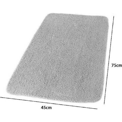 Trade Shop - Alfombra De Baño Decoración Del Hogar 45 X 75cm Tela Gris 69864 -