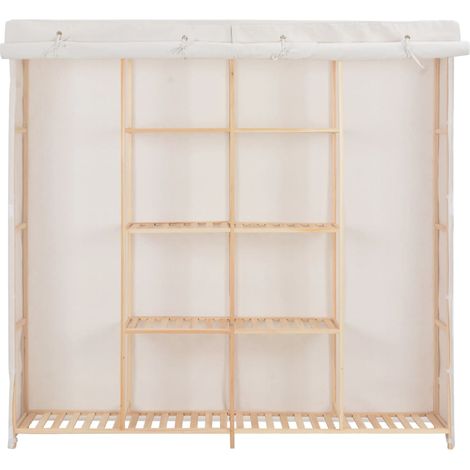 Garde-robe,Armoire Blanc 173x40x170 cm Tissu CFW53792 (1/5)