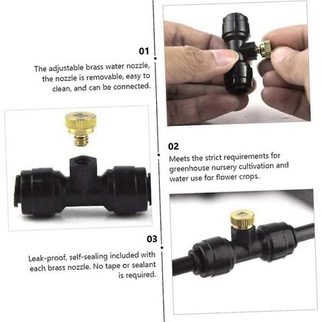 1 jeu de buses, kit de refroidissement pour pulvérisation, système d'irrigation par pulvérisation de jardin, surpresseur basse pression pour irrigation de jardin - FFY (1/4)