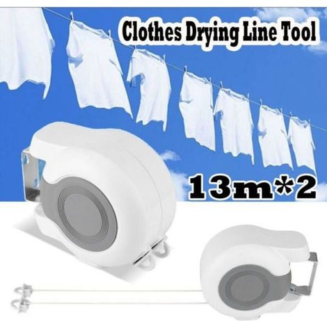 13 m-Corde à Linge rétractable d'extérieur (1/4)
