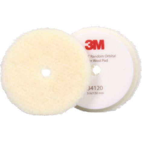 Cuffia in lana per paste abrasive per lucidatrici rotorbitali 3M Perfect It, grana grossa, bianco, 130 mm (5 in), 34120, 2 assorbenti per confezione (1/5)