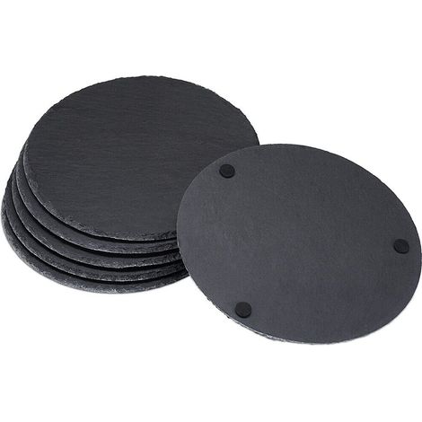Tagliere in ardesia nero pietra naturale da Sushi ristorante cucina vassoio piatto piano tondo portata a servire - MISURA: Diametro 30 cm (1/5)