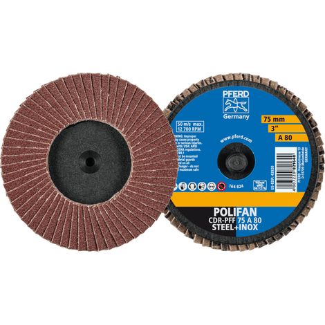 PFERD TOOLS COMBIDISC Korund Mini-POLIFAN CDR Ø 75 mm A80 für universelle Anwendungen 10 Stk