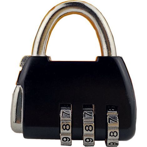 Heavy Duty Black Zinc Alloy 3-Digit Combination Travel Lock (1/3)