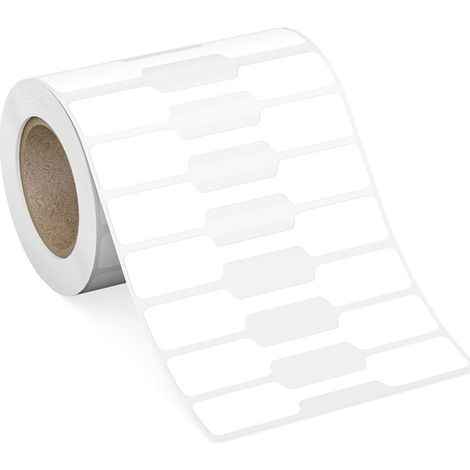500 etiquetas para joyería, ideales para exhibir pulseras, anillos y prendas de vestir (blancas, 1 rollo). (1/5)
