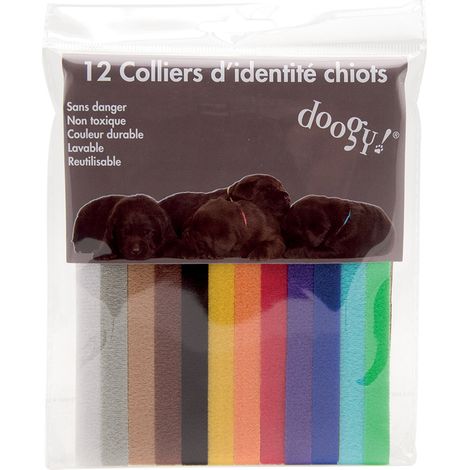 Lot de 12 colliers d'identification pour chiots Doogy
