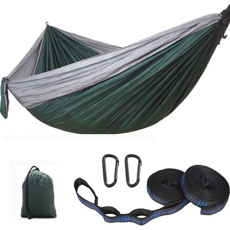 Hamac suspendu de camping en toile de parachute double extra (1/5)