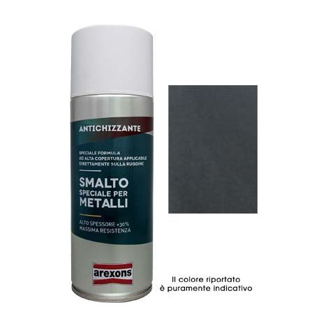 SMALTO SPRAY SPECIALE METALLO AREXONS - ANTICHIZZANTE GRIGIO FORGIA ML 400- 6 pezzi