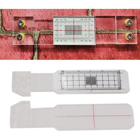 Instrument de mesure des fissures, moniteur de fissures standard pour murs de bâtiments, pied à coulisse de comparaison des fissures d'angle en acrylique (1/5)