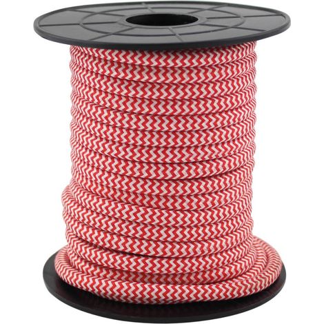 Cable eléctrico textil 10 metros 2x0.75mm Blanco/Rojo GSC 3902988 (1/2)
