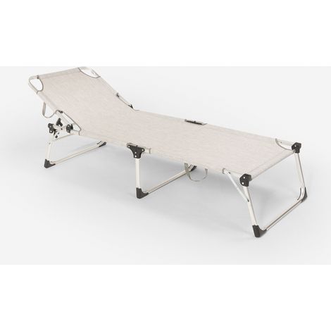 Bain de soleil de plage transat pliant en aluminium Seychelles - Gris