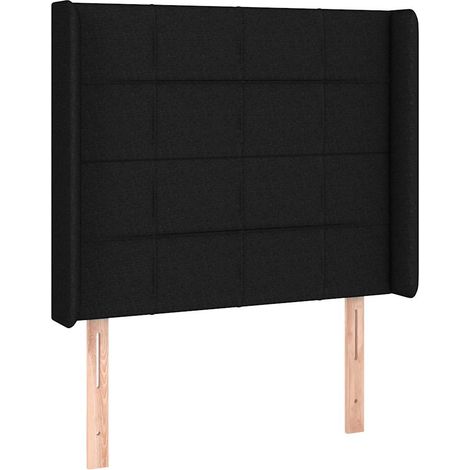 Maison Exclusive - Cabecero con orejas de tela negro 103x16x118/1 (1/5)