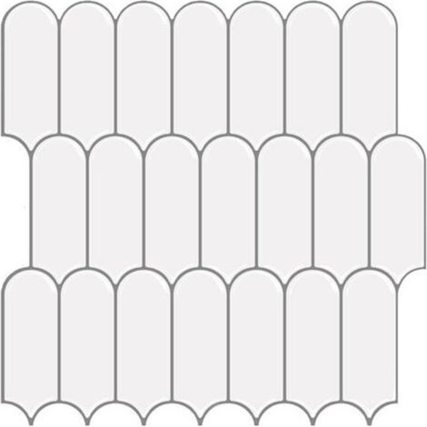 Sticker mural 3D, blanc, 30,530,5 cm, une feuille, autocollant, épais, sticker décoratif imitation carrelage céramique pour cuisine et salle de bain.