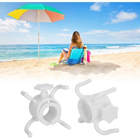 Set mit 2 Ankern für Sonnenschirme im Außenbereich, vierbeinige Haken, weiß (1/5)