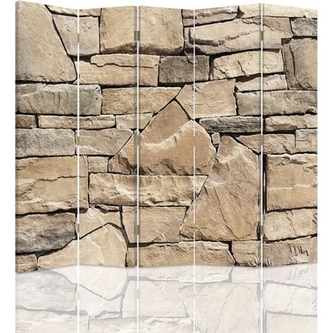 Paravento bilaterale, Parete in arenaria beige - 180x170 (1/5)