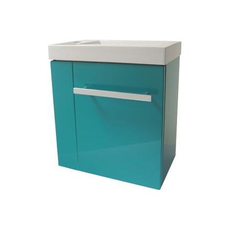 ONDEE ZEN - Meuble LAVE MAIN SEYMOUR Lagon avec plan vasque blanc (1/4)