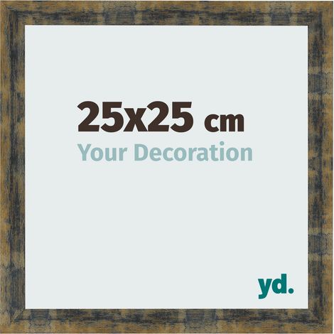 yd. - Cadre photo 25x25 - Bleu Or Melange - MDF - Pisa (1/5)