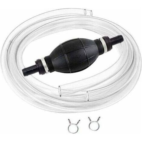 Pompe de transfert de carburant manuelle portable à haut débit avec tuyau de siphon de 2 m pour gaz, essence, diesel, huile, liquides et réservoirs à poissons. (1/4)