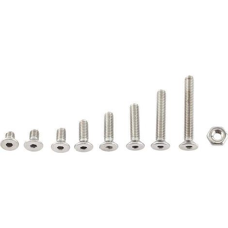 Écrous et Boulons, 300pcs M2.5 A2 Vis à Tête Hexagonale en Acier Inoxydable Boulon Assortiment d'écrous Hexagonaux(C: Flat head). (1/5)