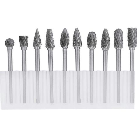 Ein Satz mit 10 Hartmetallfräsern aus Wolframstahl für Bohrer von Rotationswerkzeugen