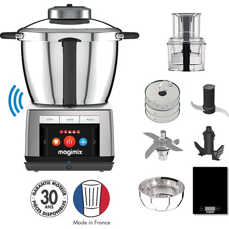 Magimix – Robot cuiseur multifonction induction 1700W – 12 programmes automatiques – 3 cuves transparentes – 18913 (1/4)