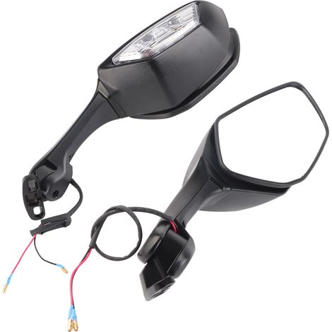 Rétroviseurs Moto avec Clignotants LED pour Ninja ZX10R 2011-2015, Miroirs de Remplacment Arrière, Signalisation Intégrée, Kit de 2, Compatible Kawasaki (1/5)