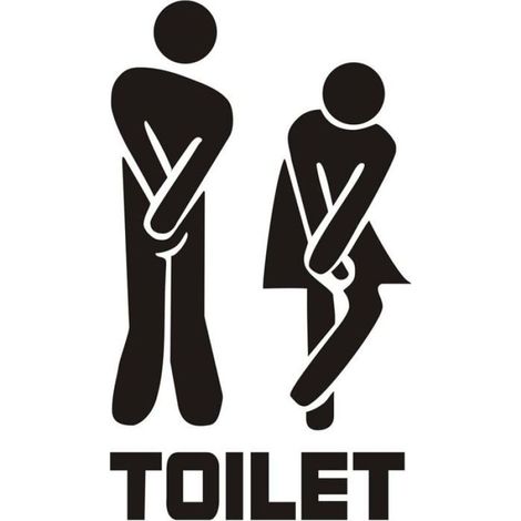 Autocollants créatifs universels pour porte de toilettes, panneau d'entrée et mur (1/4)